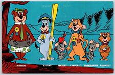 Vintage Hanna-Barbera Postcard Unposted Yogi Bear Huck Hound Pixie Dixie Jinks picture