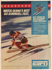 Downhill Skiing ESPN 1987 Vintage Print Ad 8x11 Inches Wall Decor picture