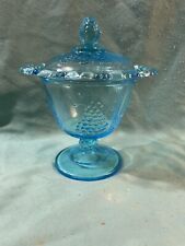 Vintage Indians Glass Blue Pedestal Candy Dish  picture