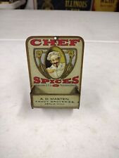 Antique Chef Spices Fancy Berdan & Co Azalia MI Grocery Advertising Match Holder picture