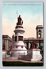 San Francisco CA-California, Lick Monument, City Hall Sq, c1909 Vintage Postcard picture