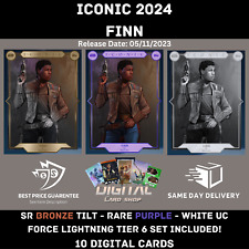 Topps Star Wars Card Trader FORCE LIGHTNING TIER 6 + ICONIC FINN 10 CARD SET picture