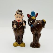 Vintage Ceramic Man And Donkey Salt And Pepper Shakers picture