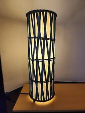 Sleek Tall Cylinder Bamboo Space Table Lamp Works Measurements In Pictures  picture