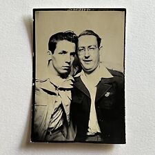 Vintage Photo Booth Photograph Handsome Young Men One Serious One Funny Face picture