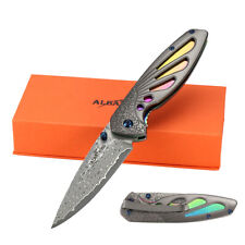 ALBATROSS Colorful EDC Sharp Modern Damascus Steel Folding Pocket Knife HGDK026 picture