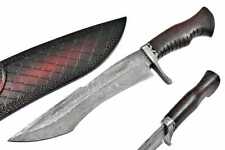 Knivesjunction CustomHandmade Damascus Bowie Knife with Micarta Handle fire work picture