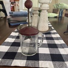 Vintage Food/nut Chopper . Glass, Wood Knob.  I Cup picture
