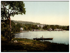 England. Lake District. Windermere, Bowness, Bay and Belsfield Hotel. Vintage picture