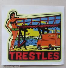 Vintage 1960's-Style Trestles Travel/Surfing Surfer Van Econoline Sticker/Decal picture