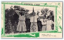 Minneapolis Michigan MI Postcard Council Camp Bow and Arrow Perfect Bull's Eye picture