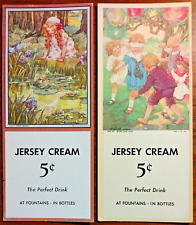2 Vintage Advertising Blotters ~ Jersey-Creme Soda - 5 cent 