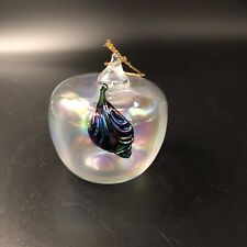 Glass Apple Ornament Clear Iridescent picture