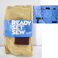 Vintage 70s Ready Set Sew Fabric Kit T-shirt Poly Mustard Brown 60