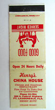 Henry's China House - Ft. Lauderdale, Florida 20 Strike Matchbook Cover Chinese picture