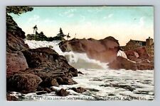 Lewiston ME-Maine, Lewiston Falls, Old Man/ Indian Head, Vintage Postcard picture