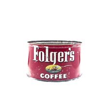 Vintage  1952 Folgers Coffee Tin Can 1 lb Sailing Ship Design picture