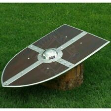 Medieval Larp Antique Handmade Warrior Robust wooden Battle shield with Boss picture
