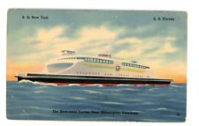 Linen Advertising Postcard Newcastle Ferries Delaware New Jersey Ferry Co. picture