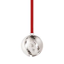 2023 Georg Jensen Christmas Holiday Ornament Silver Ball - New picture