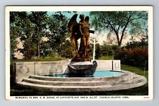 Council Bluffs IA-Iowa, Memorial to Mrs. G.M. Dodge, Antique Vintage Postcard picture