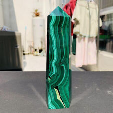 TOP 435g Natural Malachite Quartz Crystal wand point oblisk healing picture