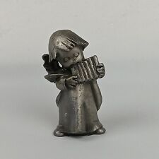 Miniature Pewter Angel Musical Figurine Romance Child Cherub Flute Collectable picture