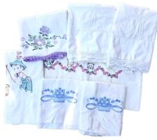 Vintage Lot of Beautiful Hand Embroidery Pillowcases  picture