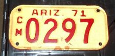 1971 Arizona Motorcycle License Plate 0297 picture