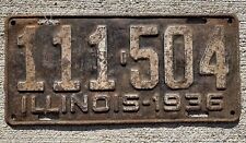1936 TRIPLE 1's Illinois License Plate 