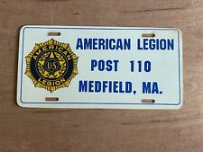 American Legion License Plate Medfield MA Post 110 Vintage Plastic picture