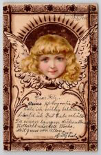 Blue Eye Victorian Cherub Girl 1900 Innsbruck Austria To Paris Postcard U29 picture
