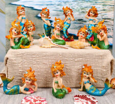 Colorful Nautical Ocean Coral Reef Mermaid Mergirls Miniature Figurine Set of 12 picture