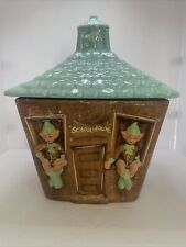Vintage 1970s Gilner  Pixie Elf School House Cottage Cookie Jar Teal Turquoise picture