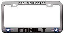 PROUD AIR FORCE FAMILY Steel License Plate Frame Car SUV R15 picture