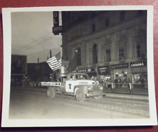 1950's Vintage Original Photo City Evening Scene Indiana License Plate Pickup picture