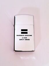 Vintage 1970s Zippo Barber Greene Award Lighter NOS Unused Never Fired Rough Box picture