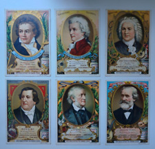 1893 Liebig Famous Composers Card French Beethoven Mozart Bach FULL SERIES S374 picture