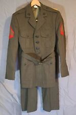 VTG Marine Corps Military Dress Greens Uniform 37S Top + 29S Pant Corporal Patch picture