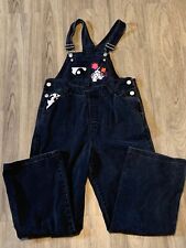 Y2K Overalls 102 Dalmatians Black Embroidered Girls 14/16 Fashion Hounds EUC picture
