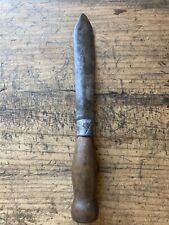 Antique 18th 19th C Pioneer Men’s KNIFE Double Edged Blade Dagger WOOD GRIP picture
