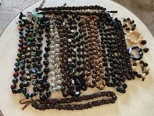 Kukui Nut Style Hawaii Lot of  14 Necklace 4 Bracelets 1 Earrings Beach Wedding picture