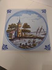 Vintage 1980s Makkum Polychrome Famous Dutch Ships Tile Made In Holland picture
