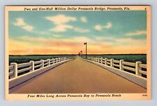Pensacola FL-Florida, Million Dollar Pensacola Bridge, Vintage Souvenir Postcard picture