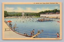 Postcard Sunlite Pool Coney Island People Swimming Cincinnati Ohio OH 188 picture