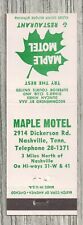 Matchbook Cover-Maple Motel Nashville Tennessee-8233 picture