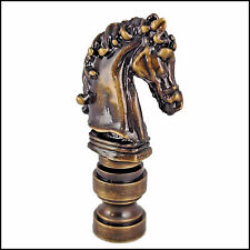 ANTIQUE  BRASS  HORSE  HEAD  ELECTRIC  LIGHTING  LAMP  SHADE  FINIAL    (NEW) picture