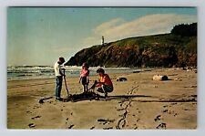 Long Beach WA-Washington, Piles Of Kelp, North Head Lighthouse, Vintage Postcard picture
