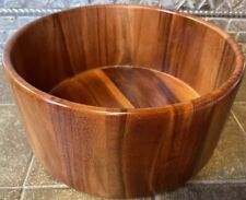 Vintage Style MCM Wood Salad Bowl 10” Across 5” Side Beautiful picture