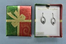 Vintage 18 KT GOLD OVER STERLING SILVER SAPPHIRE DIAMOND ACCENT EARRINGS #06564 picture